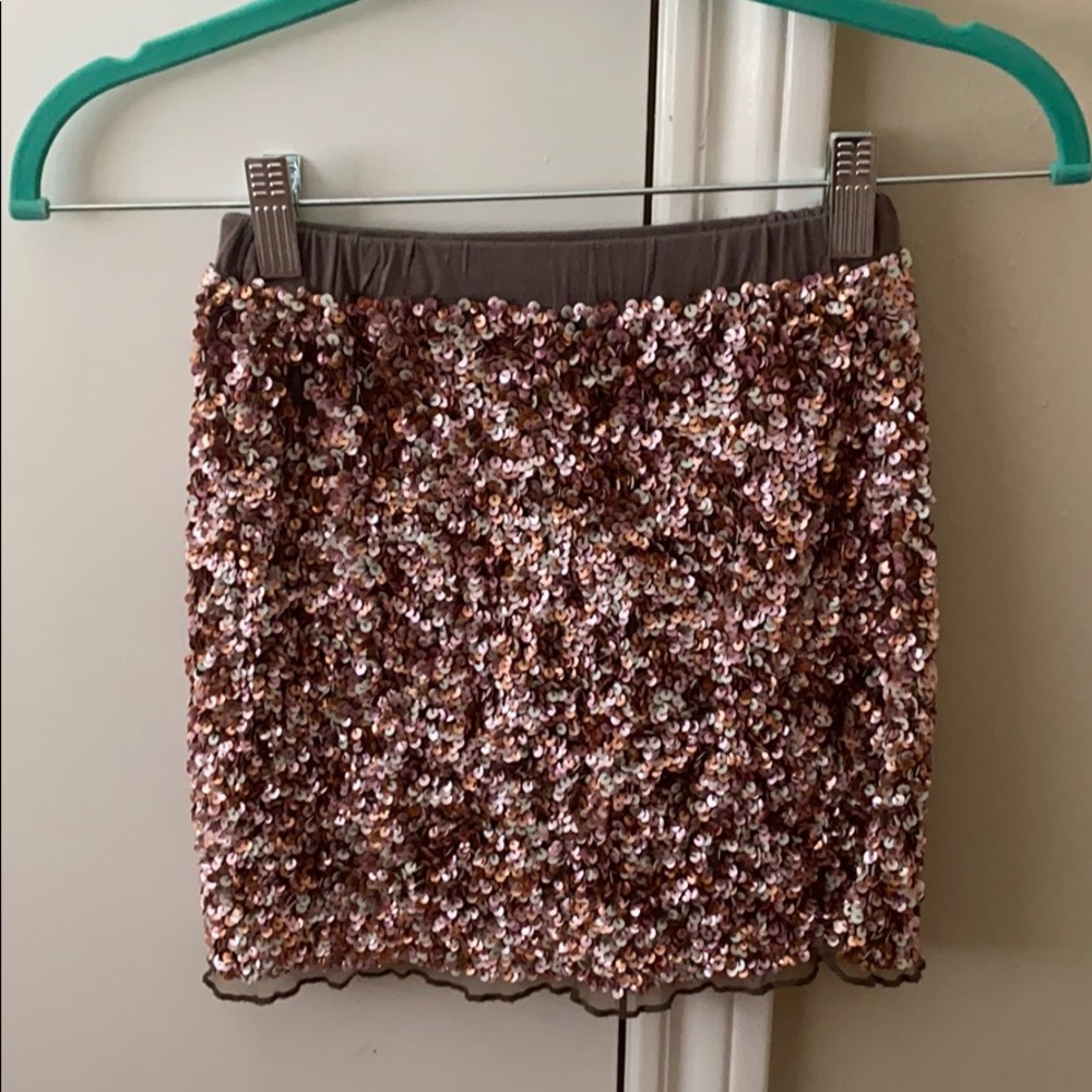 PEEK rose gold sequin skirt 6-7y